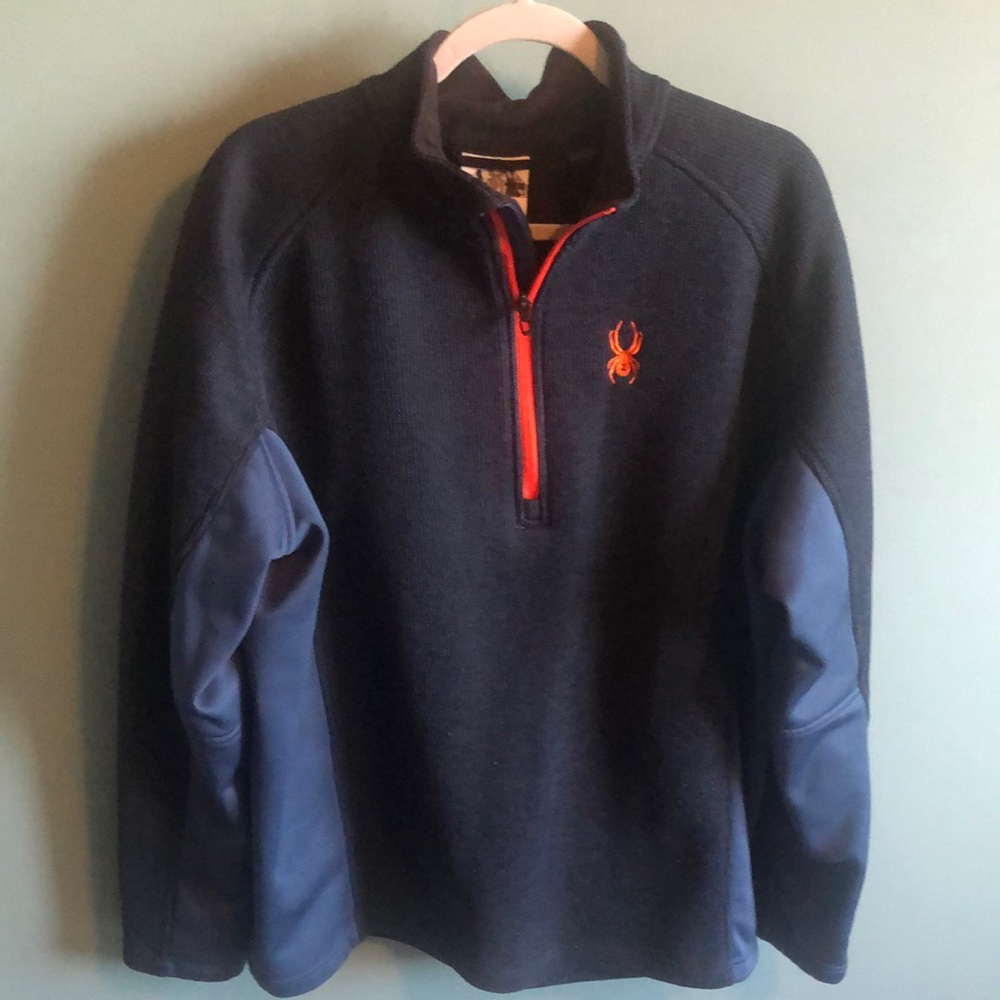 Spyder Black and Blue Pullover with Orange Logo